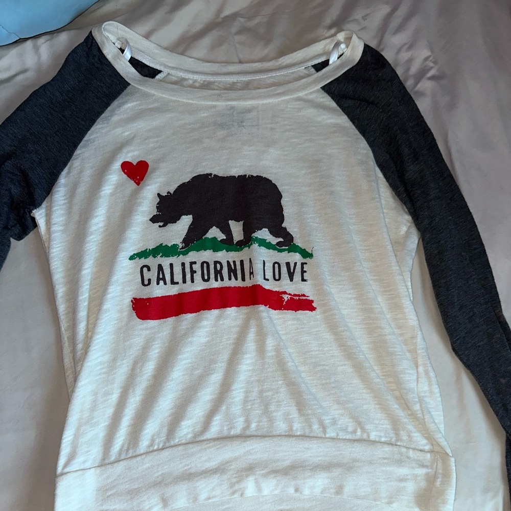 California off the shoulder, bear shirt